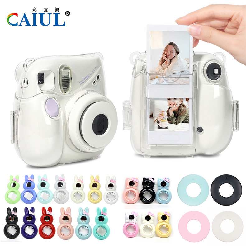 Polaroid mini 7 + camera accessories photo suit camera protective case self-shooting mirror auxiliary ring three-piece set