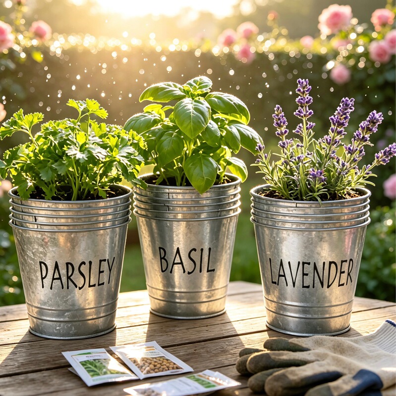Vintage Texted Galvanized Iron Bucket Balcony Planting Flower Pot Parsley Basil Lavender Flower Bucket Manufacturer Wholesale Vintage Texted Galvanized Iron Bucket Balcony Planting Flower Pot Parsley Basil Lavender Flower Bucket Manufacturer Wholesale