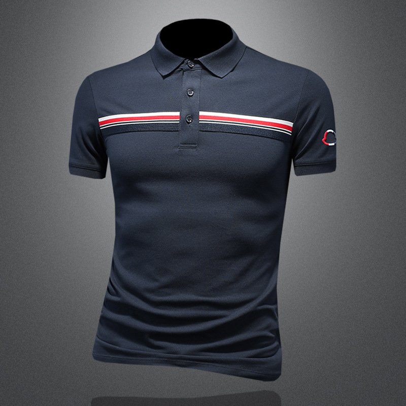 European Goods Summer New Short-sleeved Polo Shirt Men's Trendy Fashion Lel Half-sleeved T-shirt Casual Men's 2405