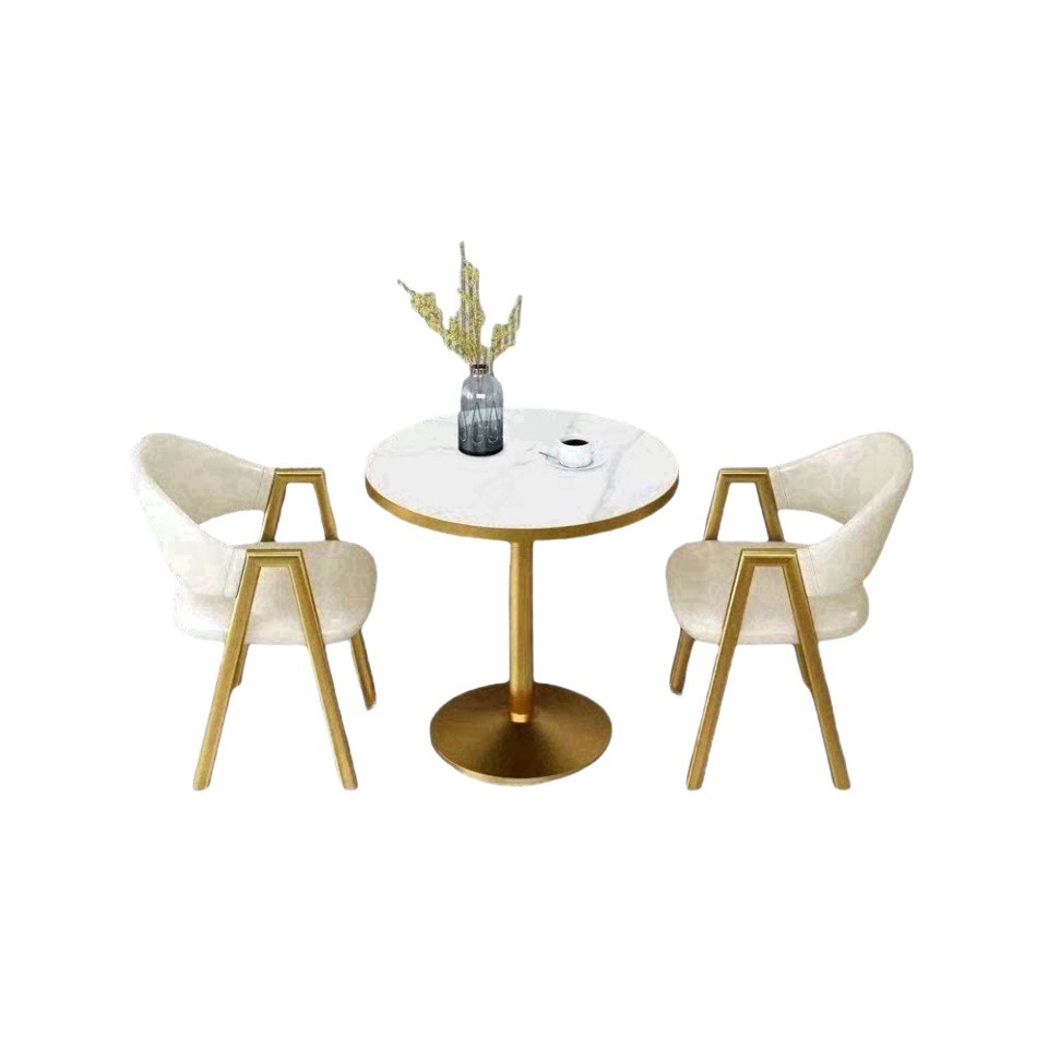 Small Apartment Balcony Negotiation Table and Chair Set Simple Reception Sales Office Small Round Table Coffee Milk Tea Shop Meal Reception Small Table