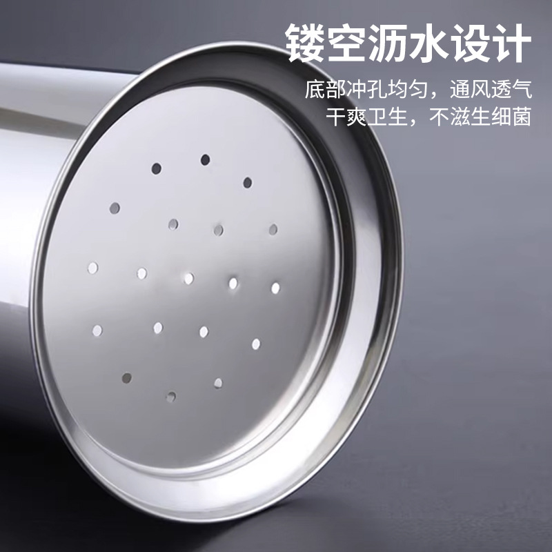 Tea shop stainless steel straw holder straw bucket cylinder creative chopstick stand commercial storage box bar drain chopstick holder