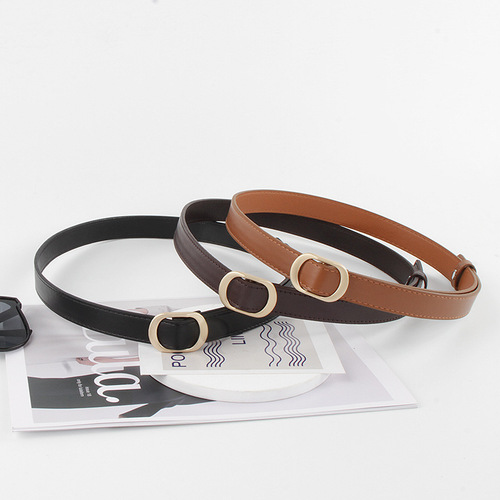 Small belt women's ins style jeans belt thin fashion versatile non-hole men's belt decoration retro women's trend