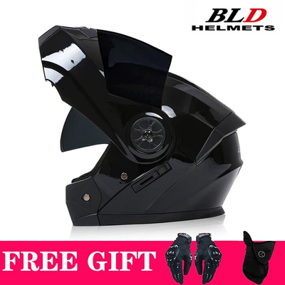 Motosiklet kaskı (dəbilqə) – Riding Half Helmets, Exclusively for - bright-black-brown-lenses-comes-with-mask-gloves-s55-56