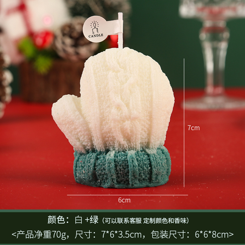 跨境毛线手套香薰蜡烛拍照摆件装饰氛围感圣诞节创意无烟伴手礼物|undefined