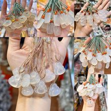 玛瑙荔枝冻白月光挂件冰种玉髓吊坠笑佛平安扣无事牌祥云锁男女款