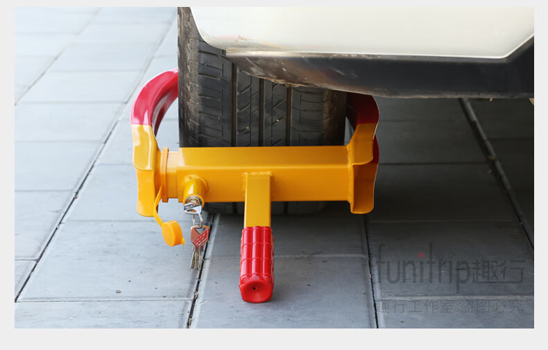 Fun line car tire lock thickened and widened horn wheel lock device enlarged 12-hole adjustment pure copper lock cylinder