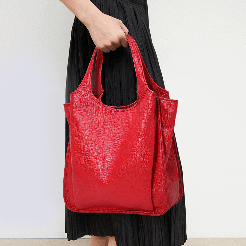 Women's Handbags 2026 New Arrival Top Grain Cowhide Shoulder Bag Fashion Versatile Large Capacity Tote Bag - Thumbnail 3