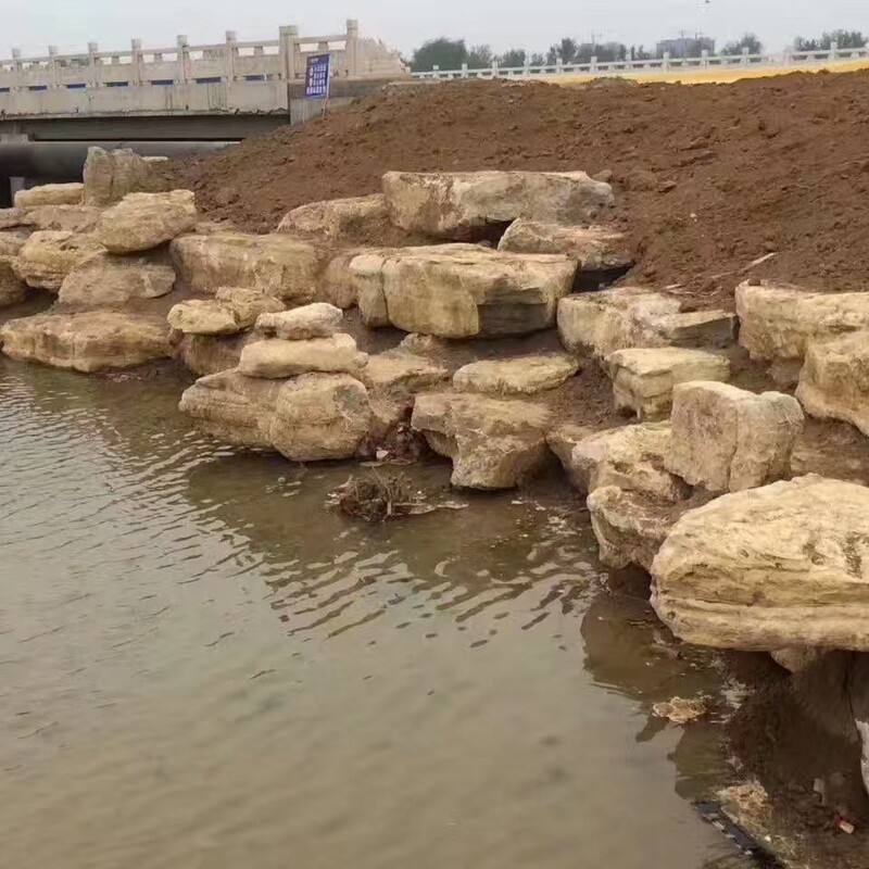 Riverbank Slope Protection Stone Landscape Walls, Baituo Yellow Stone Lawn Embellishments, Landscaping Stones, Rockeries, Natural Stone Features, Natural Stone