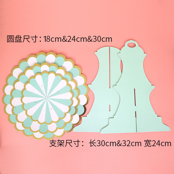 Disposable multi-layer paper cake stand Three-layer gold stamping…