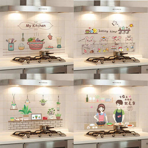 Kitchen Grease-Proof Sticker Transparent Home Fridge Cabinet Stove Tile Wall Sticker Waterproof Self-Adhesive High-Temperature Resistant