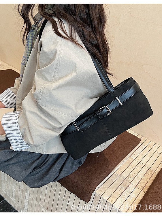 跨境2025新款通勤大容量复古简约小众设计女士单肩包斜挎包托特包|undefined