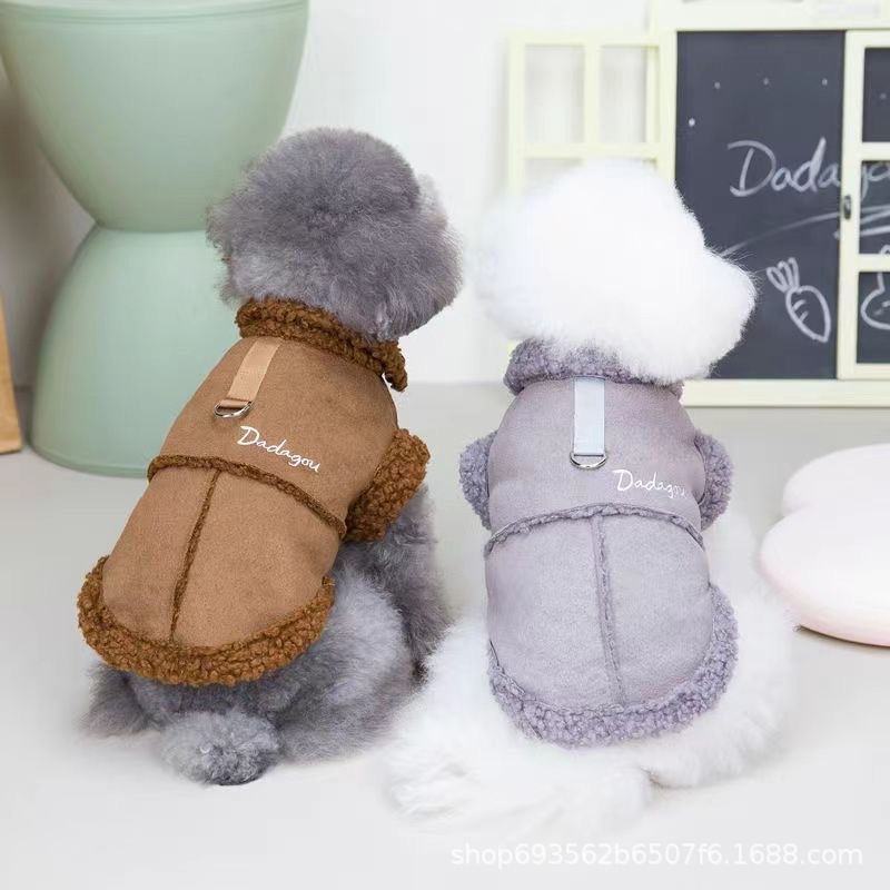 비극적 인 기모 개 옷 겨울 옷 애완 동물 테디 강아지 작은 개 쓴 곰 포메 고양이 옷 가을과 겨울