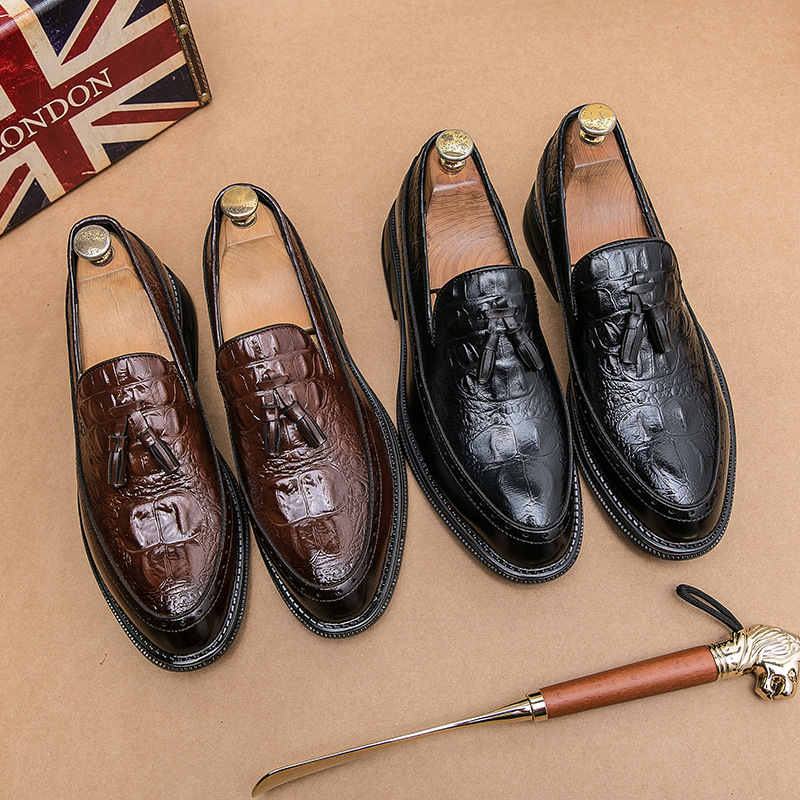 2024 primavera y otoño zapatos de cuero de negocios de tamaño grande para hombres zapatos de moda Lefour zapatos de hombre zapatos perezosos zapatos de cuero