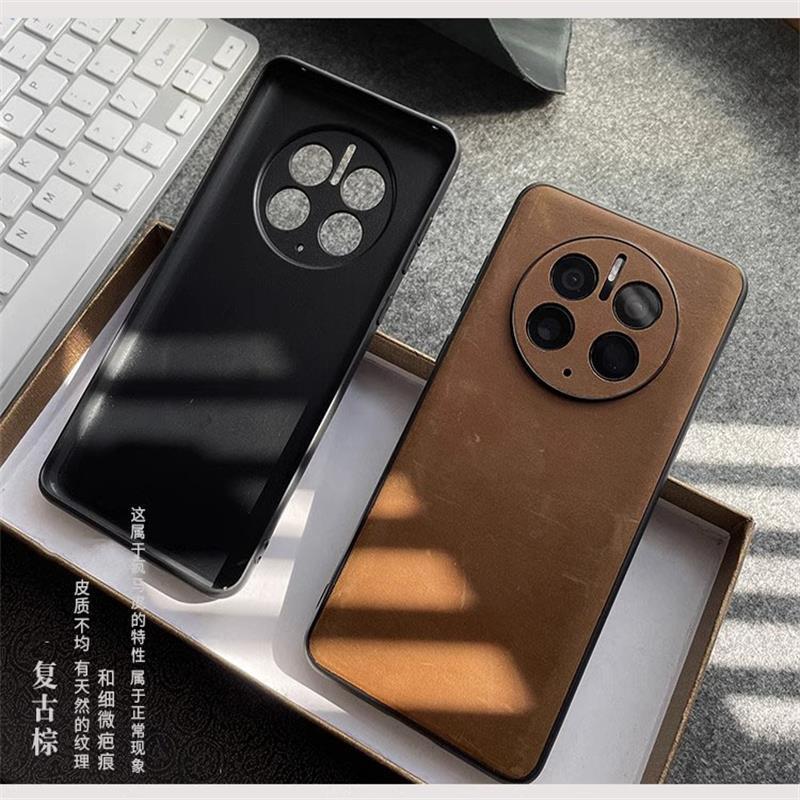 For iQOO12 11 10pro 9 8 7 Neo6se Z7x Phone Case Real Head Layer Cowhide Crazy Horse Pattern