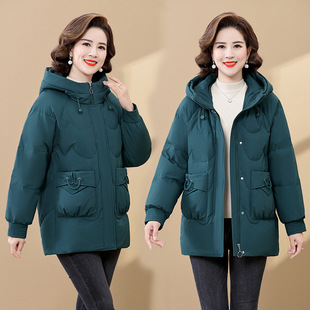 Young mother down jacket long foreign style 40 years old 50 middle-aged women's clothing autumn and winter fashion cotton-padded jacket coat