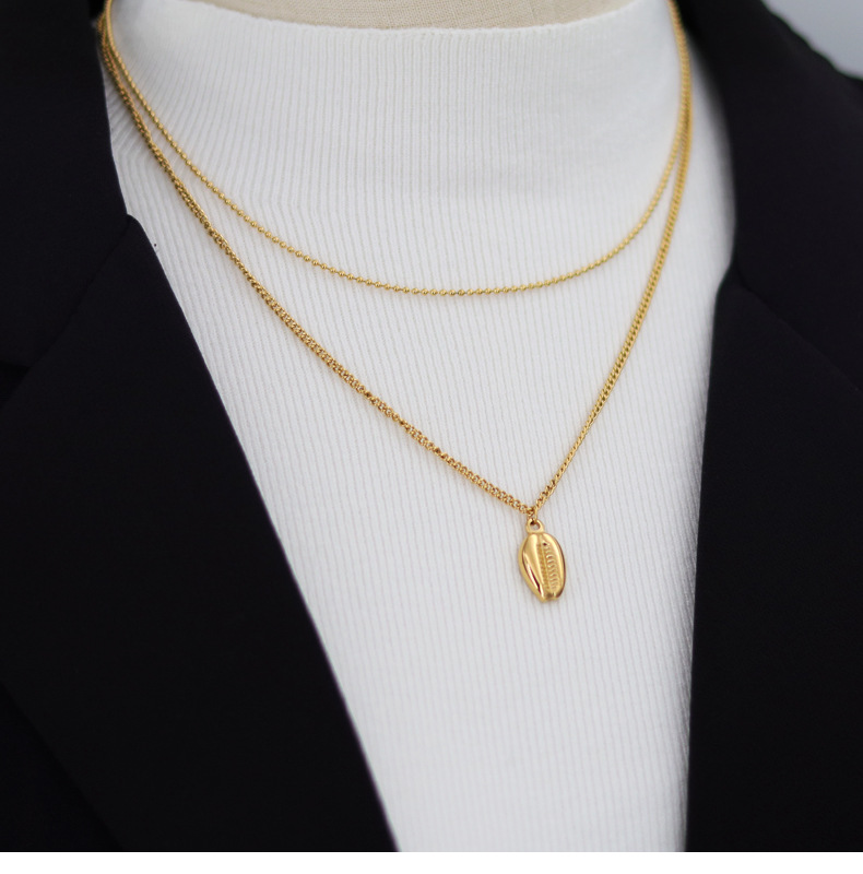 Fashion Shell Titanium Steel Plating Layered Necklaces 1 Piece