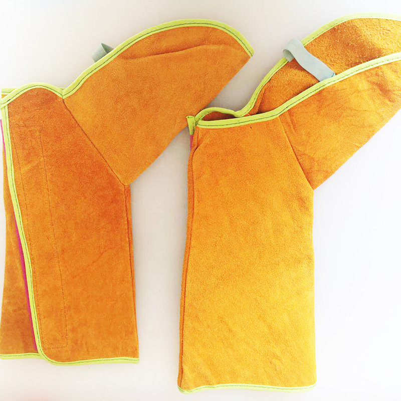 厂家批发电焊护脚套牛皮焊工护腿粘贴防烫隔热劳保护脚盖皮护鞋