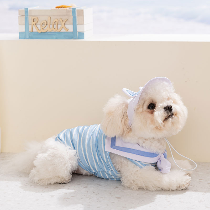 26 primavera y verano pareja de collar de marina que osos Teddy chaleco vestido gato ropa de perro ropa de mascotas image 3