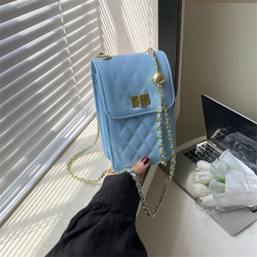 Simple and Western Style Student Internet Celebrity Fashion Chain Small Mobile Phone Bag Women  New Trendy Crossbody Shoulder Korean Version
