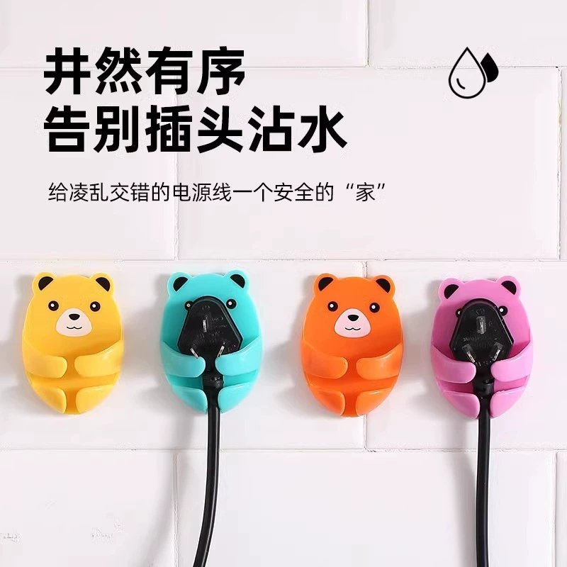 Артефакт подвесная вилка без пробивания мощный мультяшный вилка настенная кухня обнимает медведя электрическая розетка крючок для хранения