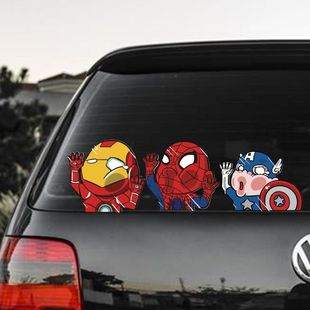 Avengers Car and Motorcycle Stickers Helmet Stickers Marvel Iron Man Car Stickers Window Glass Available Stickers