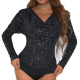 Сексуальный лонгслив, рубашка, Aliexpress, V-образный вырез