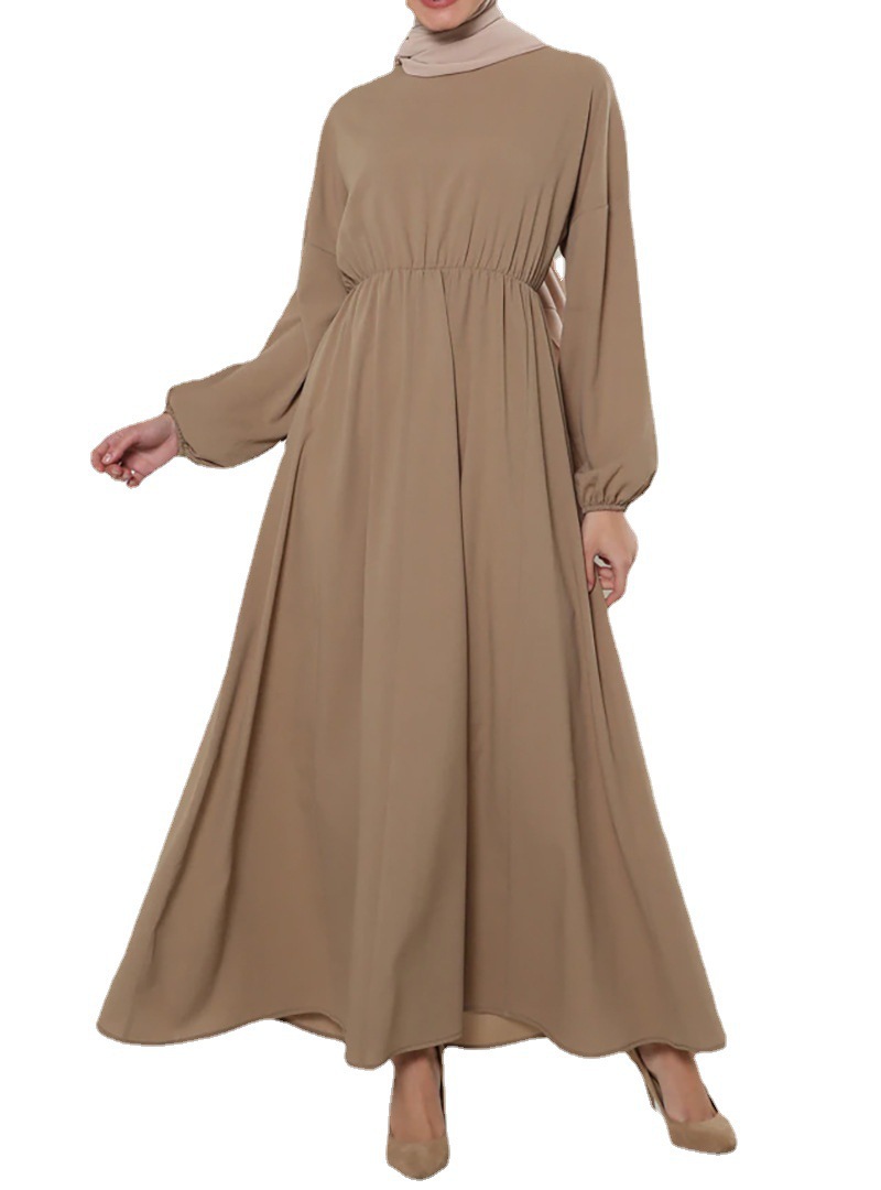2021 Middle Eastern Women's Bat Sleeve Abaya Long Dress Muslim Arab Clothing Elegant_ecoleips.com