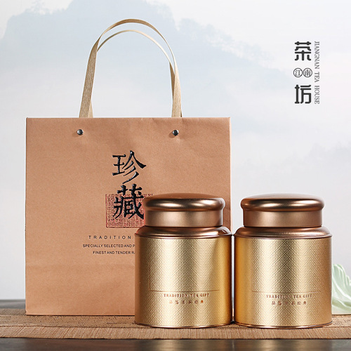 New universal tea can tinplate metal packaging box small green tangerine dry goods sealed black tea green tea round packaging