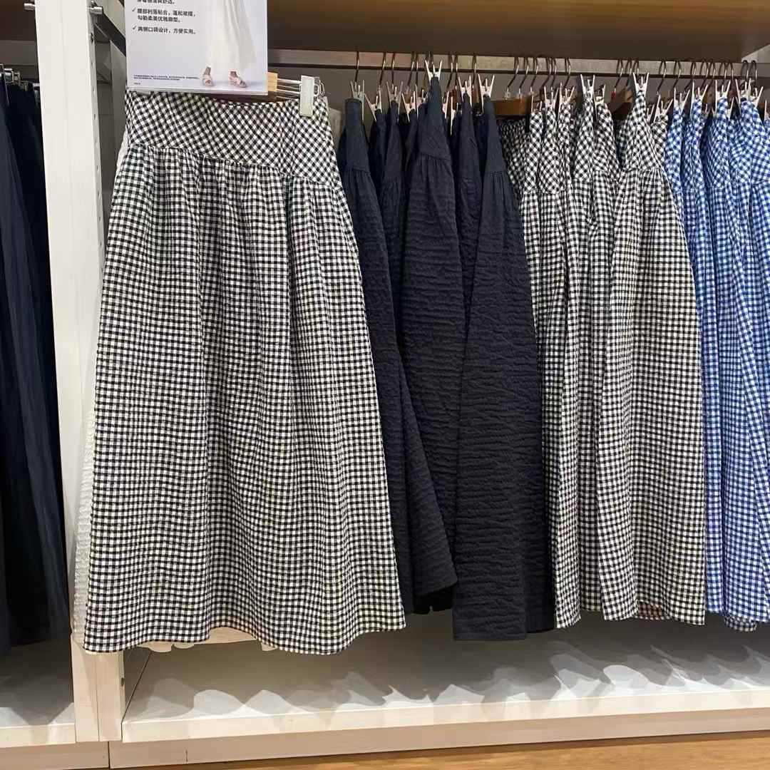 Qadın uzun yubka, yapon üslubu, yay üçün nazik parça