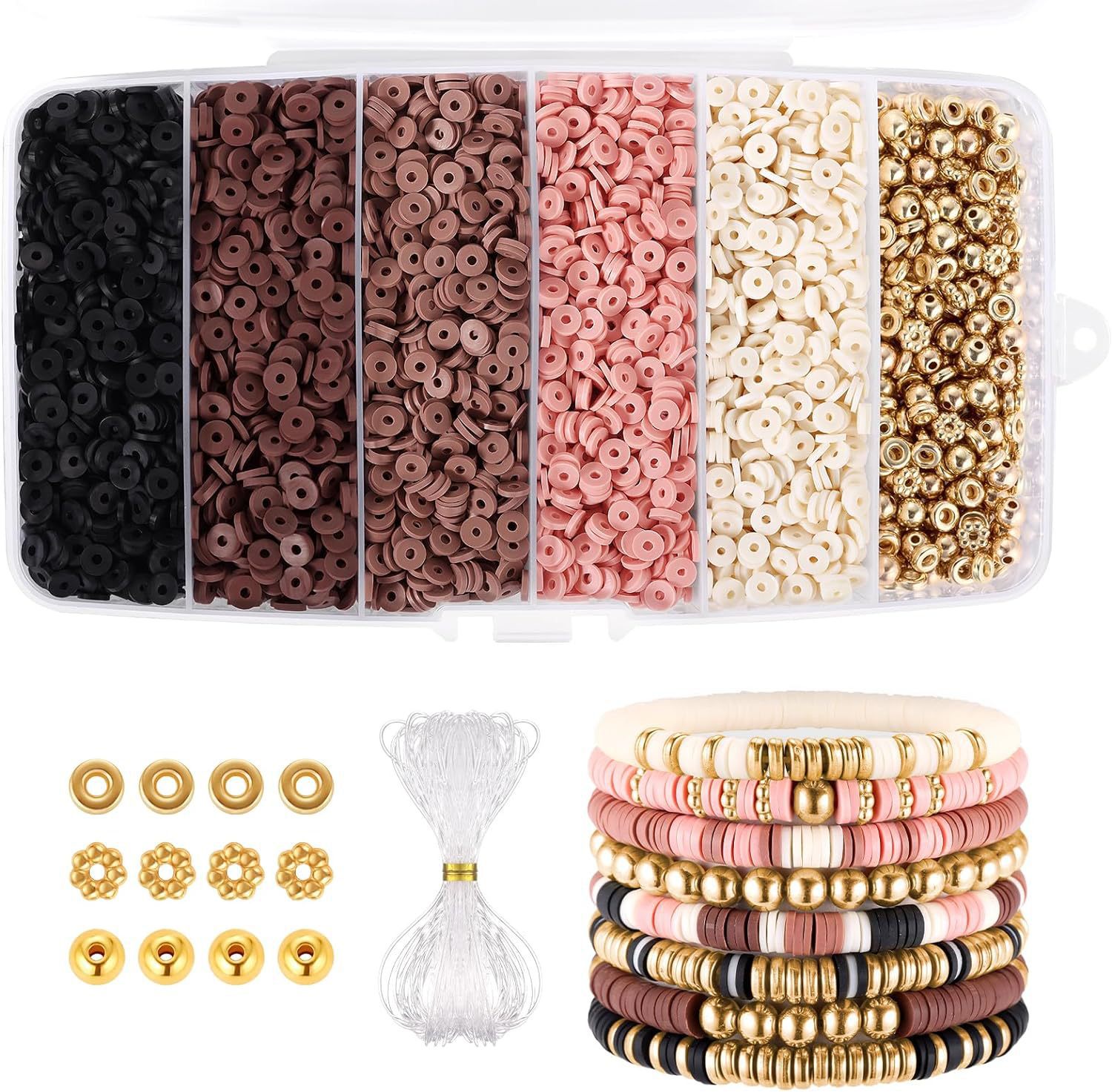 270g Weight Beads, Rope Jewelry Making Type DIY Jewelry Accessories Classification 1 Set Quantity Glass, soft clay Material Letter, Solid Color Pattern Spray Paint Design Casual, Simple Style Style 1 Set Glass Soft Clay Letter Solid Color DIY Jewelry Accessories Beads Rope 10