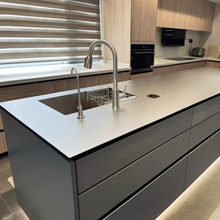 不锈钢304实心台面耐刮花水槽一体无缝焊接橱柜岛台厨房台面实心