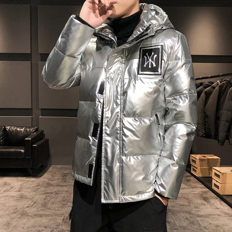 Down Jacket 2025 Winter New Glossy down Jacket Men's Thickeneded Warm Winter Clothing Trendy Brand Short Hooded Top