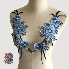 Three-dimensional water-soluble polyester embroidery colorful embroidery thread blank floral DIY sewing decoration matching clothing accessories