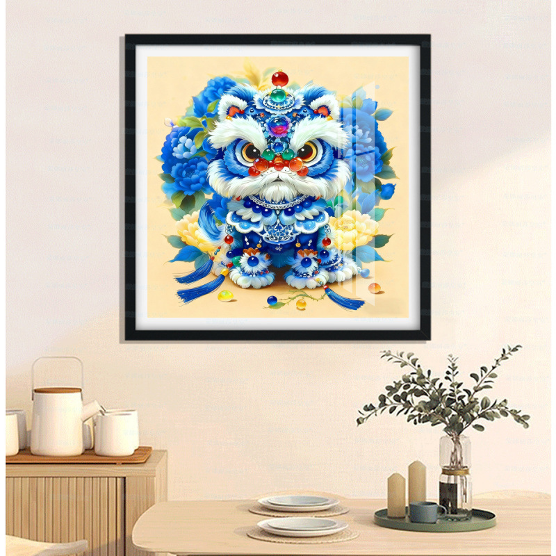 [Tela de seda antigua] Mona Lisa Real bordado cruzado Rui León Fugu imagen simple estilo chino auspicioso bordado a mano sala de estar