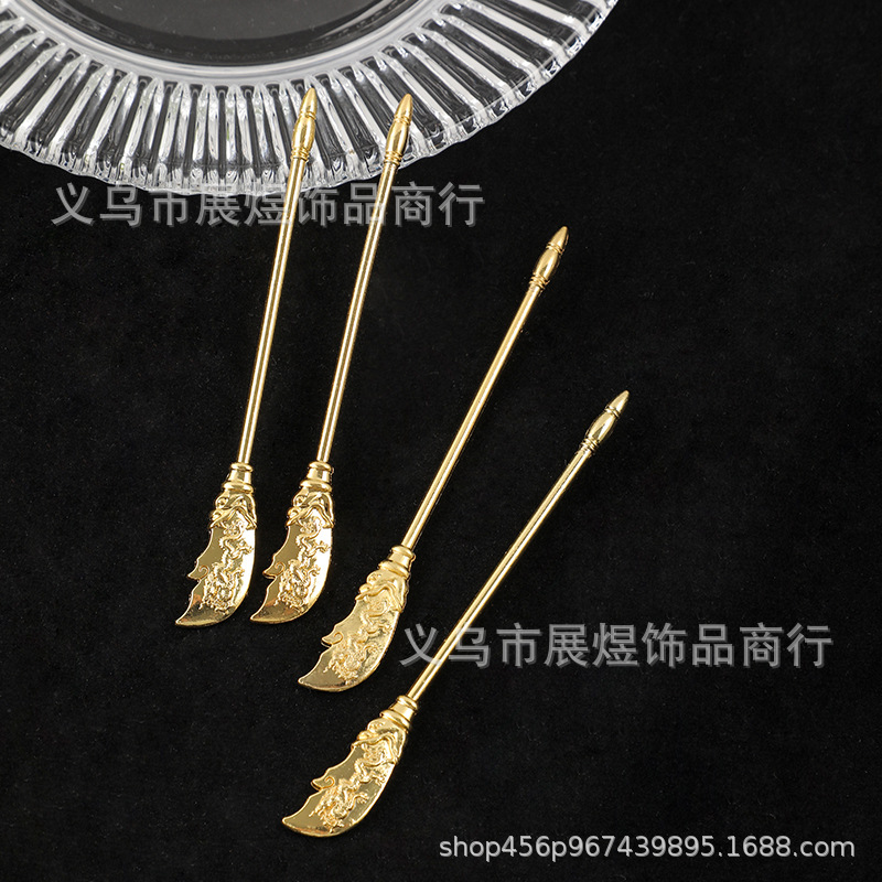 diy关公刀挂镀保色合金工艺品摆件茶饰车饰儿童玩具