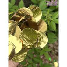 40mm gold & silver large edge-hole fish scale sequins, shiny