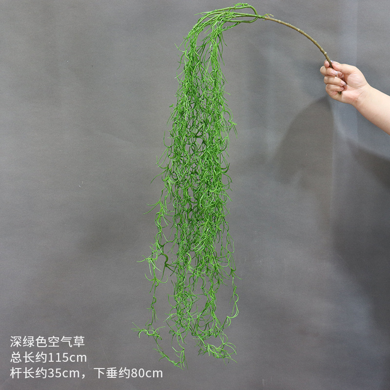 짙은 녹색 공기 잔디 가지