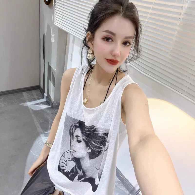 Big summer fashionable T-shirt sleevless, tank top, plus size