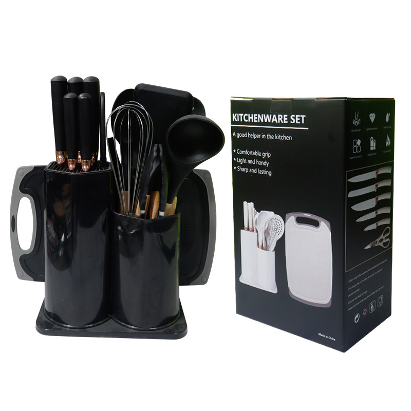 19 conjuntos de silicona antiadherente conjuntos de cuchillos de cocina de silicona doméstica al por mayor