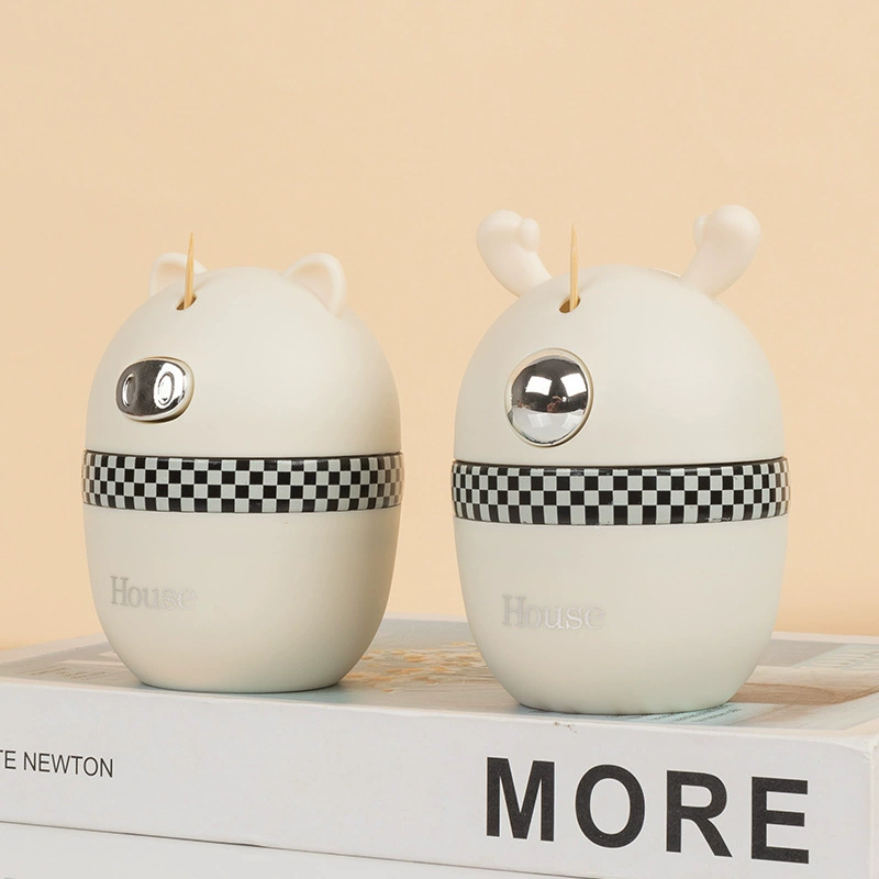 Modern cute cartoon toothpick jar light luxury press toothpick jar home personalized creative automatic pop-up toothpick box