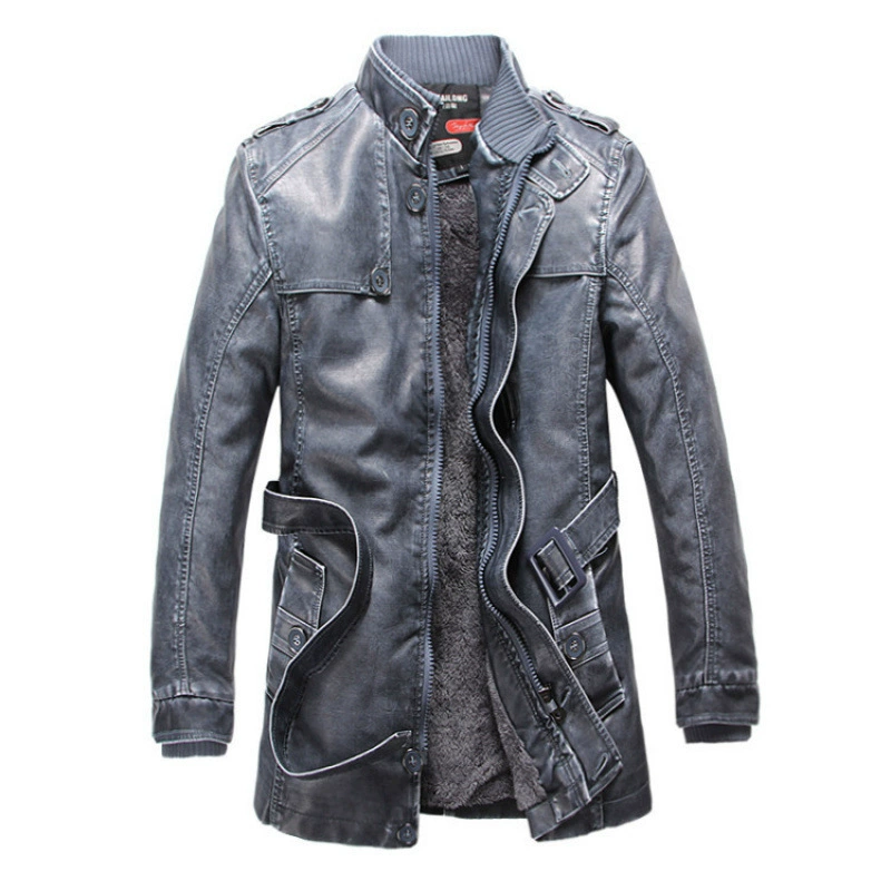 Длинное флисовое полиуретановое длинное пальто с молнией для отдыха, 2019, slim fit, средней длины