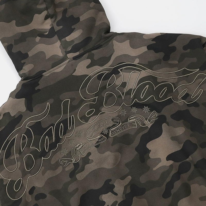 Same Style For Men And Women Badblood Bcac Series Retro Loose Camouflage Sweatshirt Women's Niche Hoodie Sports Jacket_viptrois.com