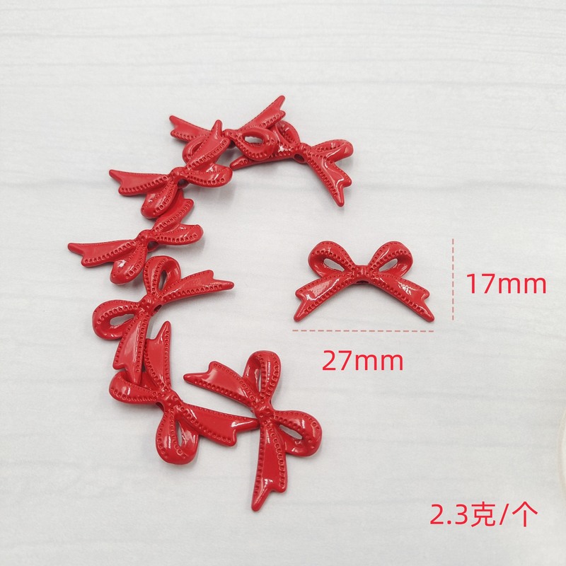 玫瑰花创意隔珠 蝴蝶结心形金属保色串珠光面实心手串配饰diy散珠|undefined