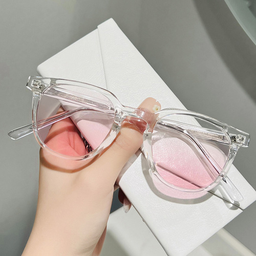 17175 New Gradient Blush Sunglasses Sunglasses Fashion Trend Sunset Red Plain Eyeglasses Sunglasses Wholesale