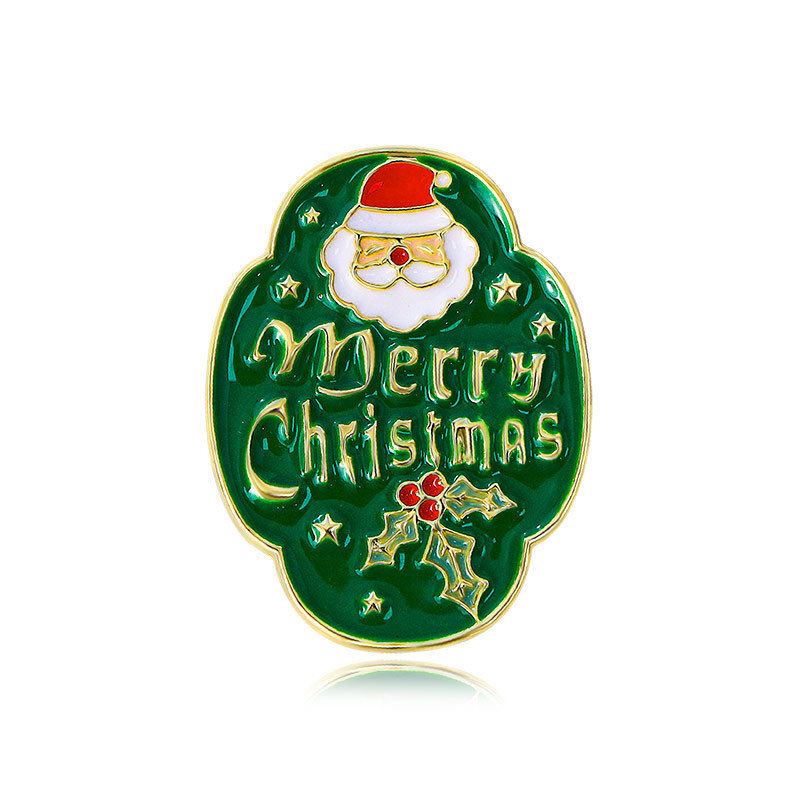 Broche de Navidad insignia de aleación caricatura adorable Santa Fe Navidad decoración de mochila escolar