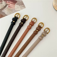 韩版休闲女士真皮细腰带复古ins风百搭针扣Leather皮带装饰服装