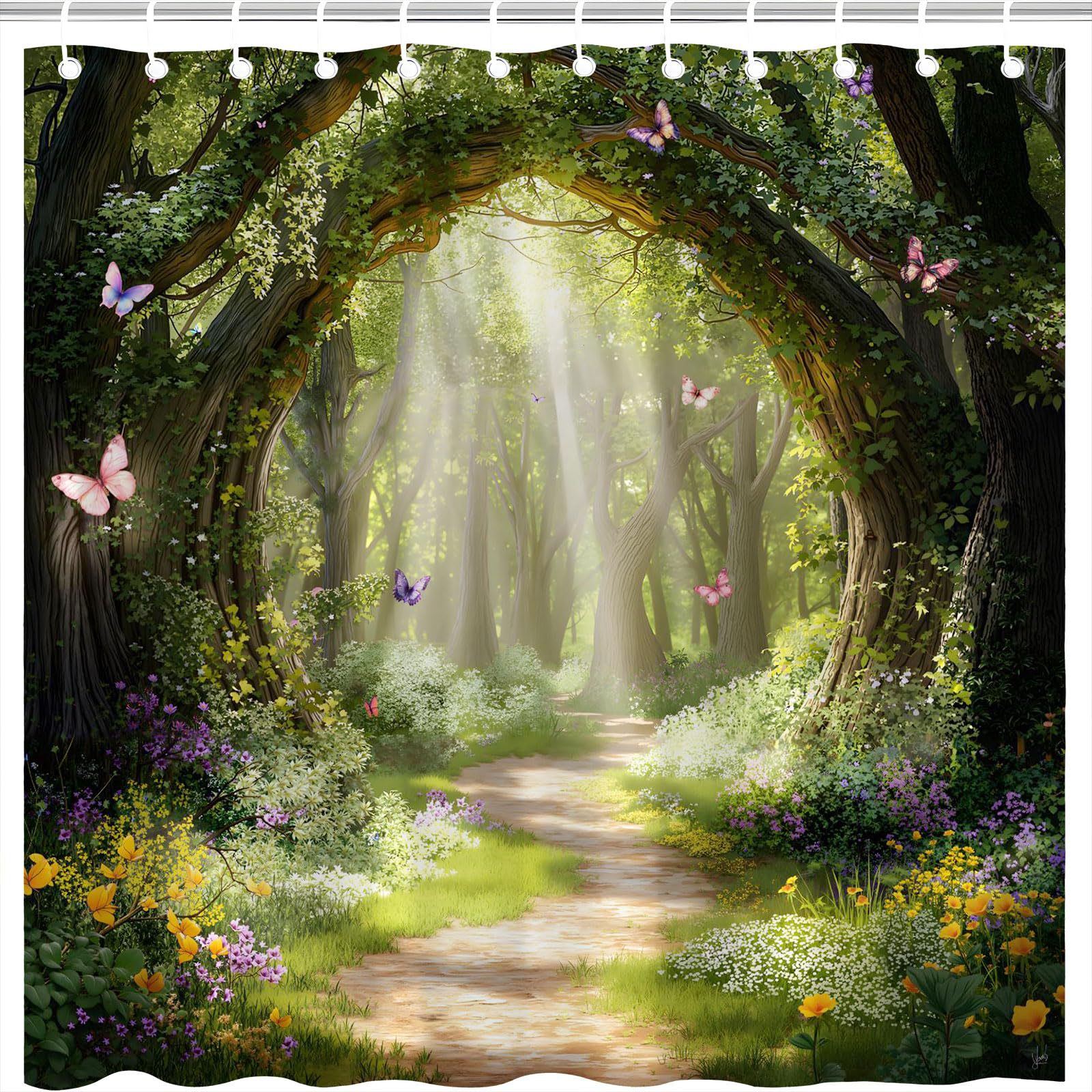 Shower Curtain Digital Printing Bathroom Waterproof Mildew-proof Partition Curtain