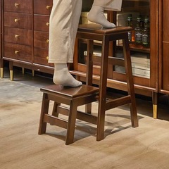 木製折りたたみ可能なはしご家庭用登高腰掛け両用はしご階段椅子木製ベンチ高足履き替え腰掛け