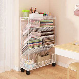 Book Rack with Wheels, Office Book Storage Rack, Removable Bookshelf, Bookcase Next to Primary and Secondary School Students' Desks