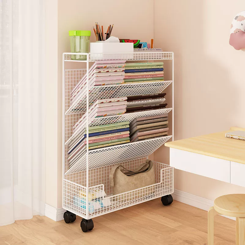 Книжная полка на колесах, офисная полка для хранения книг, съемная книжная полка, книжный шкаф рядом со столами учащихся начальной и средней школы.